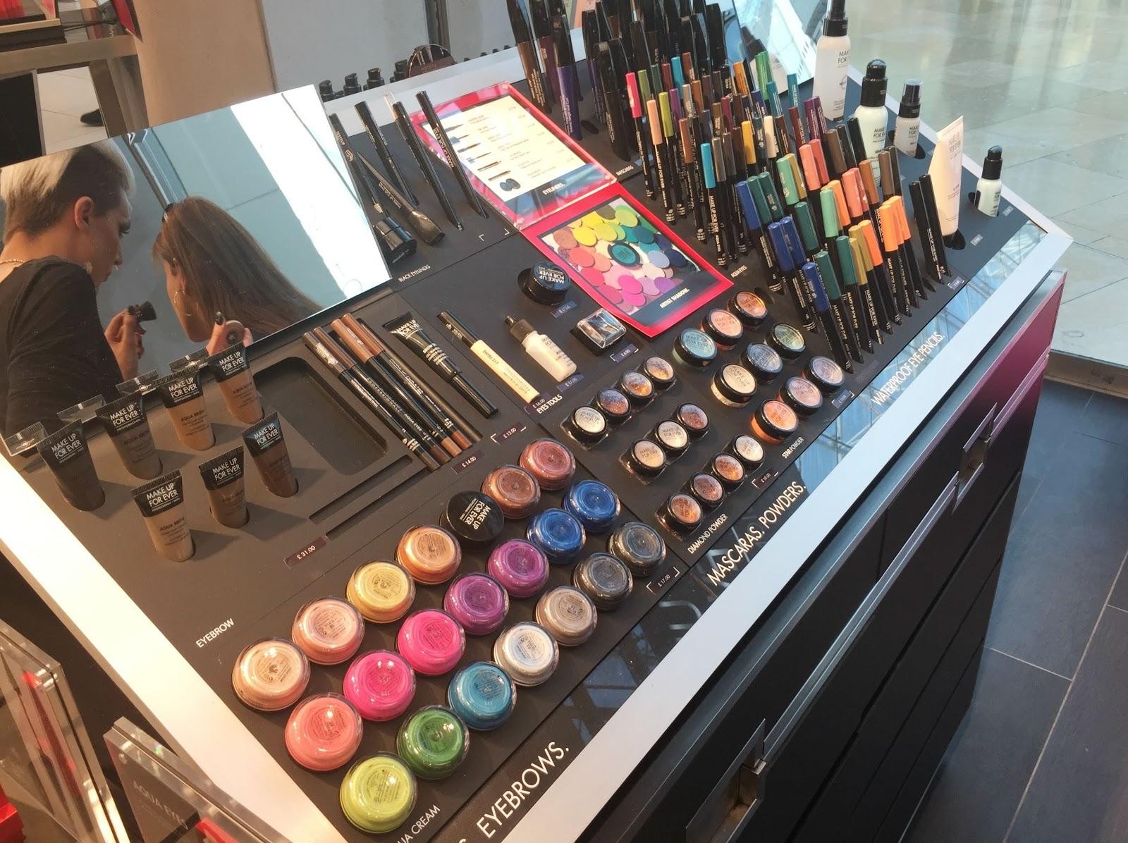 a picture of products at Make Up For Ever Birmingham Debenhams