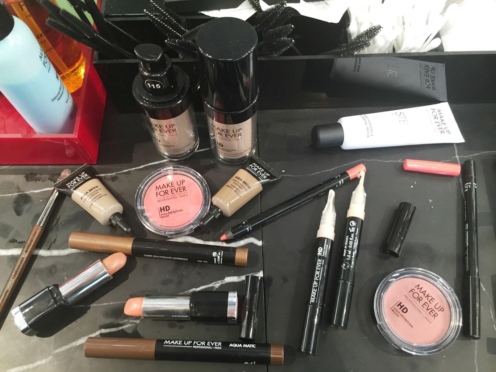 a picture of Make Up For Ever Birmingham Debenhams products for makeover