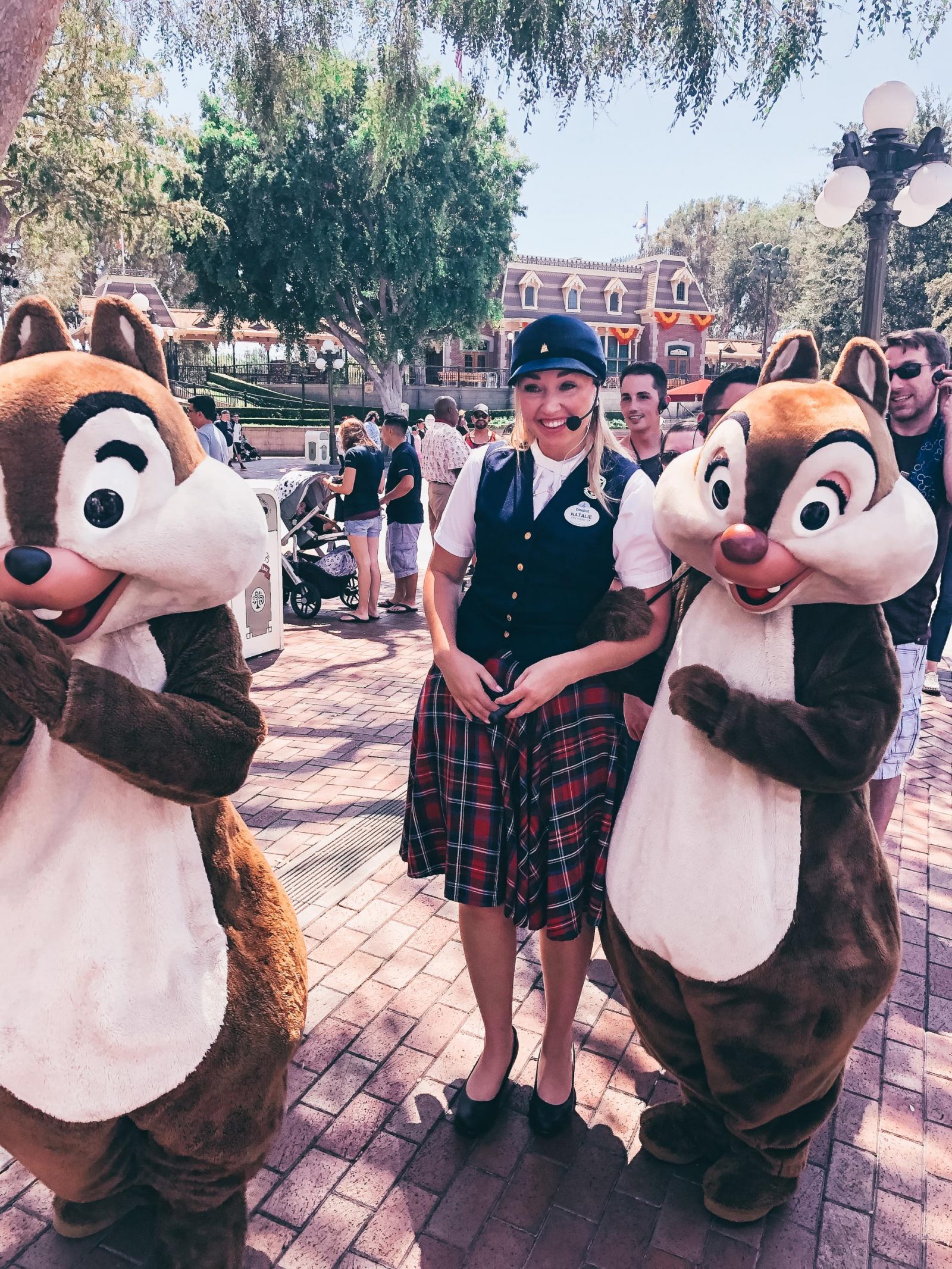 Walk in Walt's Disneyland Footsteps Tour guide with Chip and Dale.